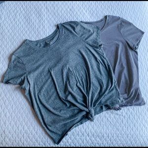 Madewell Tie Front Crop Top, Size L, Set of Two